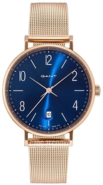 Gant Detroit Niebieski/Stal w kolorze różowego złota Ø36 mm GT035009