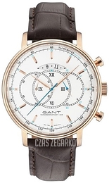 Gant Cameron Srebrny/Skóra Ø45 mm W10903