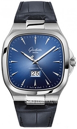 Glashütte Original Senator Seventies Niebieski/Skóra 40x40 mm 39-47-13-12-04