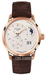 Glashütte Original Pano Panomatic Lunar Srebrny/Skóra Ø40 mm 90-02-45-35-04