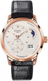 Glashütte Original Pano Panomatic Lunar Srebrny/Skóra Ø40 mm 90-02-45-35-05