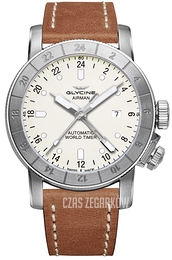 Glycine Airman Srebrny/Skóra Ø44 mm GL0055