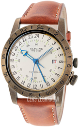 Glycine Airman Srebrny/Skóra Ø40 mm GL0245