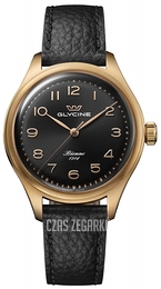 Glycine Bienne 1914 Czarny/Skóra Ø39 mm GL0335