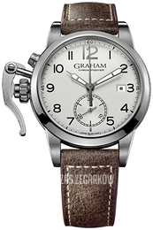 Graham Chronofighter Srebrny/Skóra Ø42 mm 2CXAS.S01A