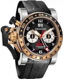 Graham Chronofighter Oversize Czarny/Guma Ø47 mm 2OVGG.B21A