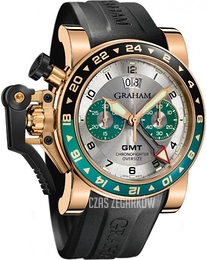 Graham Chronofighter Oversize Srebrny/Guma Ø47 mm 2OVGR.S06A