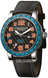 Graham Silverstone Time Zone Czarny/Skóra Ø42 mm 2TZAS.B01A