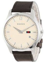 Gucci 126 LG Beżowy/Skóra Ø40 mm YA126303