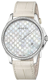 Gucci 126 LG Biały/Skóra Ø40 mm YA126306