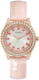 Guess Sparkling Pink Srebrny/Skóra Ø36 mm GW0032L2