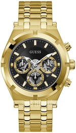 Guess Continental Czarny/Stal w odcieniu złota Ø44 mm GW0260G2