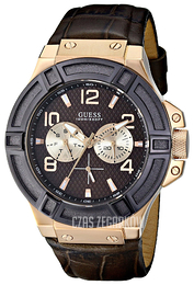 Guess Rigor Brązowy/Skóra Ø46 mm U0040G3
