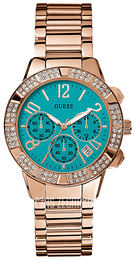 Guess Niebieski/Stal w kolorze różowego złota Ø41 mm U0141L6