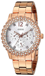 Guess Biały/Stal w kolorze różowego złota Ø39 mm U0335L3