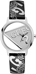 Guess Srebrny/Skóra Ø42 mm V1009M1