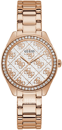 Guess Originals Biały/Stal w kolorze różowego złota Ø36 mm W0001L3