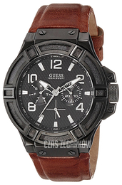 Guess Rigor Czarny/Skóra Ø45 mm W0040G8