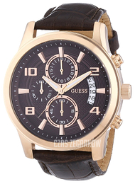 Guess Exec Brązowy/Skóra Ø46 mm W0076G4