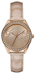Guess Różowe złoto/Skóra Ø37 mm W0161L1