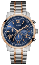 Guess Horizon Niebieski/Stal w kolorze różowego złota Ø45 mm W0379G7