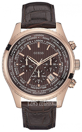 Guess Pursuit Brązowy/Skóra Ø46 mm W0500G3