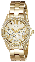 Guess Shimmer Biały/Stal w odcieniu złota Ø37 mm W0632L2