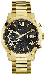 Guess Atlas Czarny/Stal w odcieniu złota Ø45 mm W0668G8