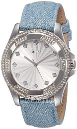Guess Srebrny/Skóra Ø42 mm W0703L3