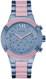 Guess Showstopper Niebieski/Żywica z tworzywa sztucznego Ø38 mm W0770L4