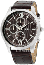 Guess Brązowy/Skóra Ø44 mm W0876G1
