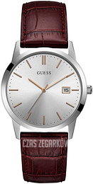 Guess Srebrny/Skóra Ø42 mm W0998G2
