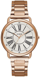 Guess Kennedy Biały/Stal w kolorze różowego złota Ø41 mm W1149L3