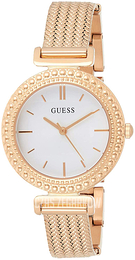 Guess Analog Biały/Stal w kolorze różowego złota Ø32 mm W1152L3