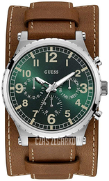 Guess Arrow Zielony/Skóra Ø46 mm W1162G1