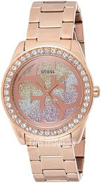 Guess Analog Wielokolorowy/Stal w kolorze różowego złota Ø40 mm W1201L3
