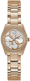 Guess Micro G Twist Srebrny/Stal w kolorze różowego złota Ø28 mm W1273L3