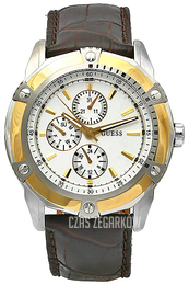 Guess Srebrny/Skóra Ø40 mm W15521G1