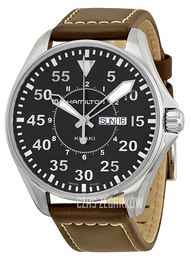 Hamilton Khaki Aviation Czarny/Skóra Ø42 mm H64611535