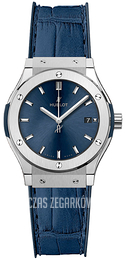 Hublot Classic Fusion Niebieski/Skóra Ø33 mm 581.NX.7170.LR