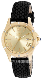 Invicta Angel Żółte złoto/Skóra Ø32.5 mm 14843