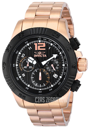 Invicta Speedway Czarny/Stal w kolorze różowego złota Ø46 mm 15895