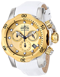 Invicta Venom Żółte złoto/Skóra Ø23 mm 16090