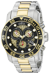 Invicta Pro Diver Czarny/Stal w odcieniu złota Ø49 mm 19839