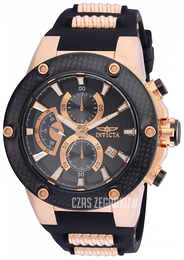 Invicta Speedway Czarny/Stal w kolorze różowego złota Ø51 mm 22402