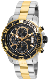 Invicta Pro Diver Czarny/Stal w odcieniu złota Ø45 mm 22418