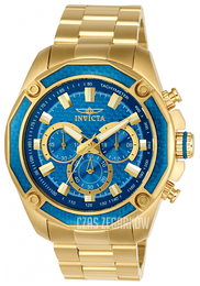 Invicta Aviator Niebieski/Stal w odcieniu złota Ø48 mm 22805