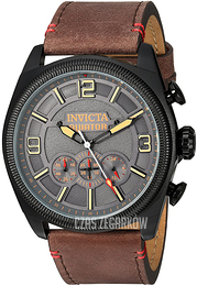 Invicta Aviator Szary/Skóra Ø47 mm 22988