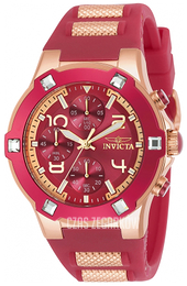 Invicta Czerwony/Stal w kolorze różowego złota Ø39 mm 24194