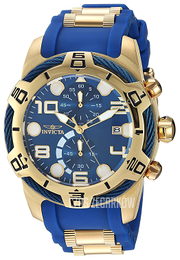 Invicta Bolt Niebieski/Stal w odcieniu złota Ø50 mm 24217